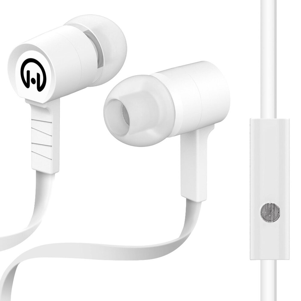 HyperGear Low Ryder Earphones w Mic 3.5mm White